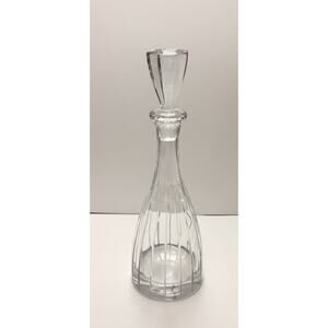 Sklarny Bohemia Crystal Decanter Glass Clear 14" Almost 5 lbs Barware Liquor